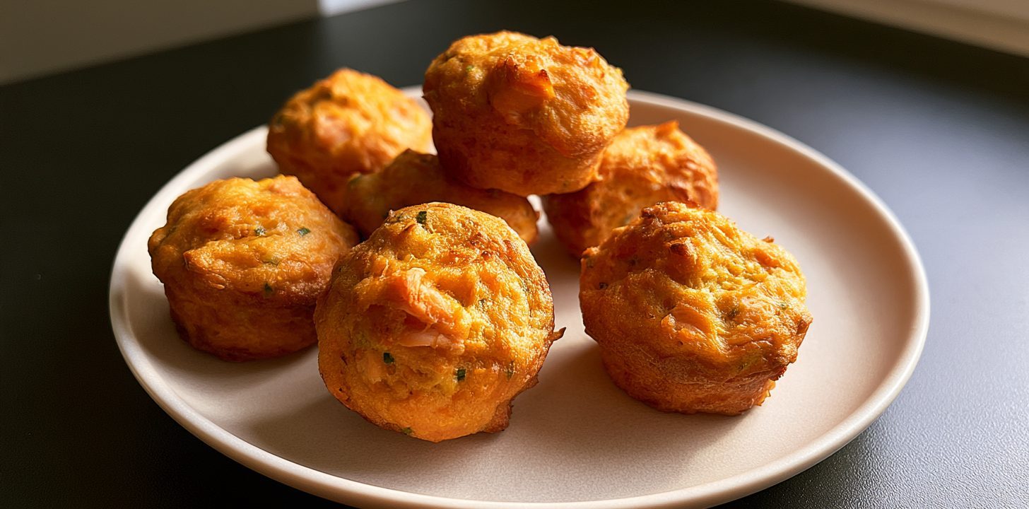 Lachs-Süßkartoffel-Muffins, weich und gut in der Faust zu halten